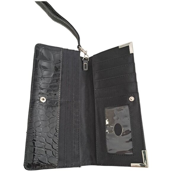 🪻BOGO🪻 Mac & Jac Womens Black Silver‎ Hardware Faux Leather Wallet - Picture 6 of 8